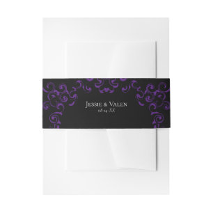 Bandeau De Faire-part Mariage gothique violet et noir