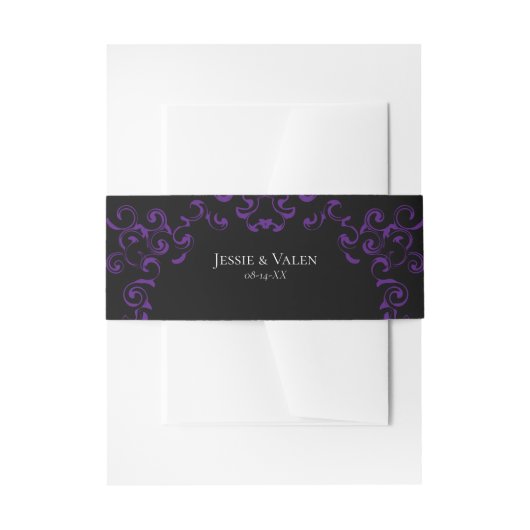 Bandeau De Faire-part Mariage gothique violet et noir (Devant example)