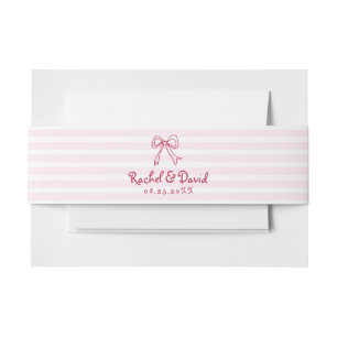 Bandeau De Faire-part Mariage gribouillé à ruban rose dessiné à la main