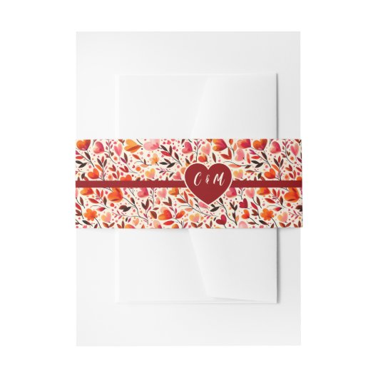 Bandeau De Faire-part Mariage Heart Blooms (Devant example)