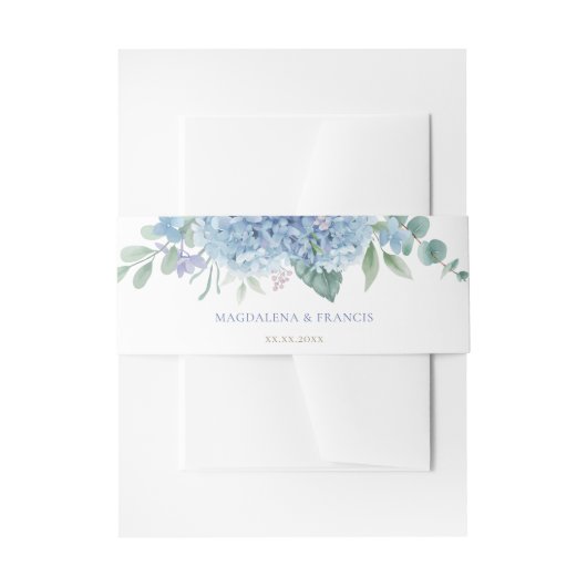 Bandeau De Faire-part mariage hydrangea bleu (Devant example)