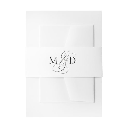 Bandeau De Faire-part Mariage Initiales De Script Élégant Moderne (Devant example)