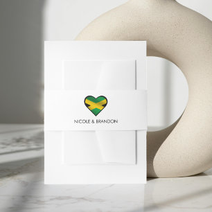 Bandeau De Faire-part Mariage jamaïcain du coeur du drapeau