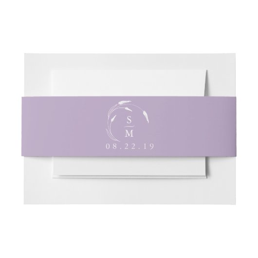 Bandeau De Faire-part Mariage Lavande Monogramme (Devant Example)