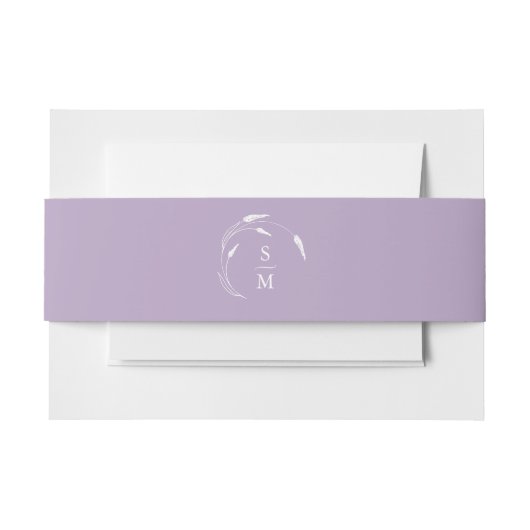 Bandeau De Faire-part Mariage Lavande Monogramme (Devant Example)