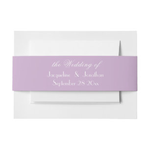 Bandeau De Faire-part Mariage Lilas Mauve Simple Élégant Détails de Scri