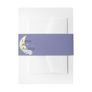 Bandeau De Faire-part Mariage Lune Fantaisiste Violet Foncé