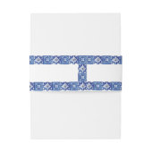 Bandeau De Faire-part Mariage méditerranéen bleu moderne (Dos Example)