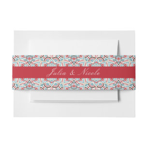 Bandeau De Faire-part Mariage métallisé cuivre étincelles de style géomé