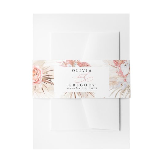 Bandeau De Faire-part Mariage minimal moderne texturé rose pâle (Devant example)