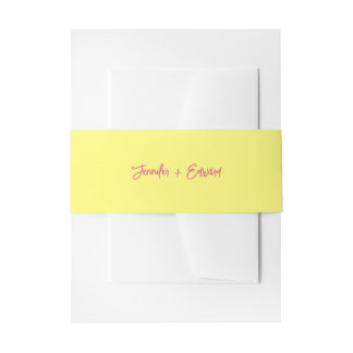 Bandeau De Faire-part Mariage minimal rose et beurré jaune