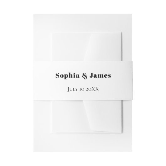 Bandeau De Faire-part Mariage minimaliste blanc (Devant example)