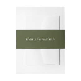 Bandeau De Faire-part Mariage Minimaliste Bohème Vert Automnal Typograph