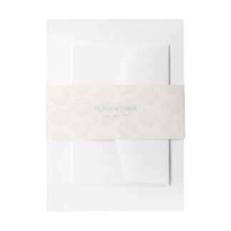 Bandeau De Faire-part Mariage Minimaliste Coquillage Bleu Poussiéreux su