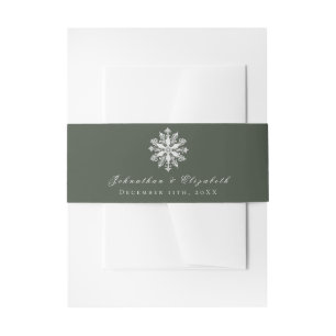 Bandeau De Faire-part Mariage minimaliste de flocon de neige Green