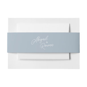 Bandeau De Faire-part Mariage minimaliste moderne en bleu poussiéreux