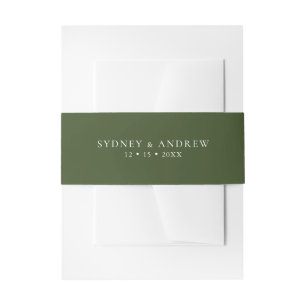 Bandeau De Faire-part Mariage minimaliste moderne vert olive