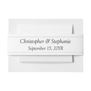 Bandeau De Faire-part Mariage Minimaliste Personnalisé Écriture Noire Un