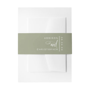Bandeau De Faire-part Mariage minimaliste Sage Green personnalisé