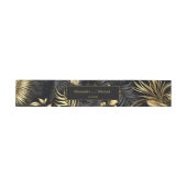 Bandeau De Faire-part Mariage moderne Black Gold Tropical (Plat)