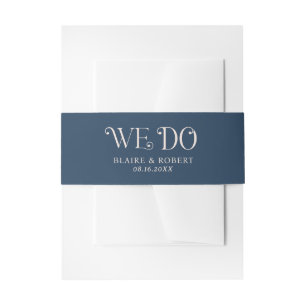 Bandeau De Faire-part Mariage moderne Blaire Navy Blue