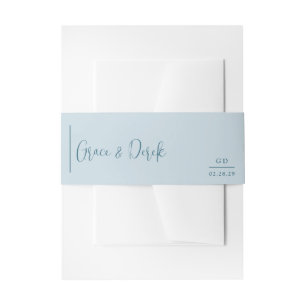Bandeau De Faire-part Mariage Moderne Bleu Atténué avec Élégance