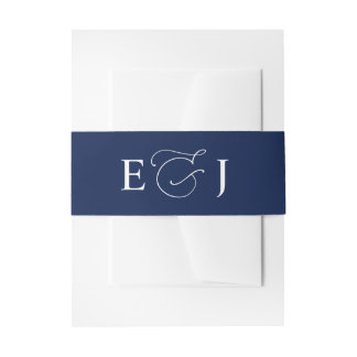 Bandeau De Faire-part Mariage Moderne Bleu Marine