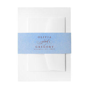 Bandeau De Faire-part Mariage Moderne Bohème Bleu Poussiéreux Rouge