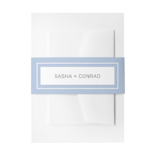 Bandeau De Faire-part Mariage Moderne Bordure Gras Bleu Poudre