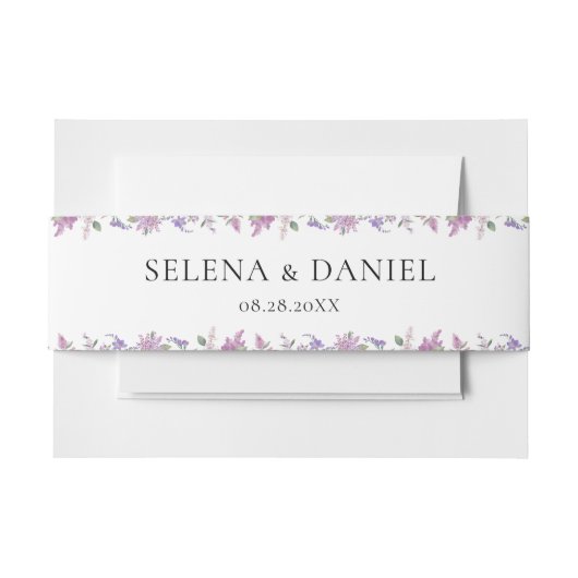 Bandeau De Faire-part Mariage moderne chic Lavande violet Fleurs (Devant Example)