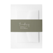 Bandeau De Faire-part Mariage moderne chic Olive Green (Devant example)