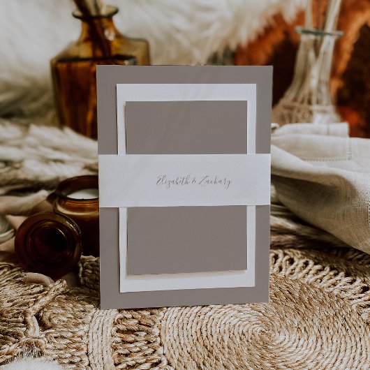 Bandeau De Faire-part Mariage Moderne Écriture Taupe