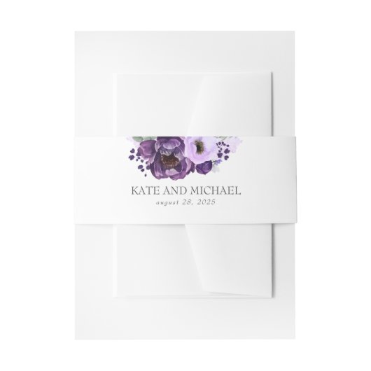 Bandeau De Faire-part Mariage moderne Eggplant Purple (Devant example)