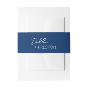 Bandeau De Faire-part Mariage Moderne Minimaliste Bleu Nuit