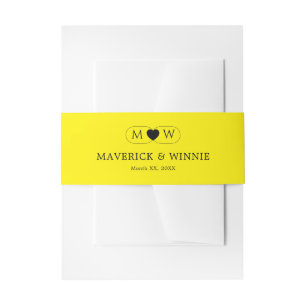 Bandeau De Faire-part Mariage Moderne Minimaliste Élégant Jaune Clair