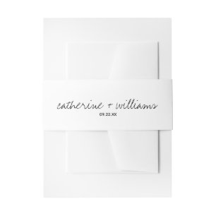 Bandeau De Faire-part Mariage Moderne Minimaliste Noir & Blanc Script