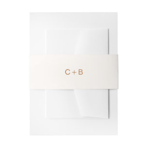Bandeau De Faire-part Mariage Moderne Monogramme Cuivre Ivoire