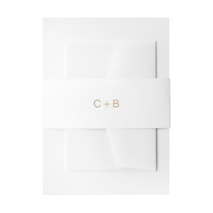 Bandeau De Faire-part Mariage Moderne Monogramme Doré