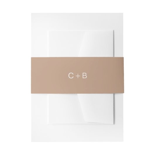 Bandeau De Faire-part Mariage Moderne Monogramme Marron (Devant example)