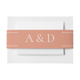 Bandeau De Faire-part Mariage Moderne Orange Pastel