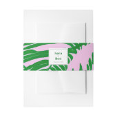 Bandeau De Faire-part Mariage moderne rose + palmier vert (Devant example)