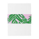 Bandeau De Faire-part Mariage moderne rose + palmier vert (Dos Example)