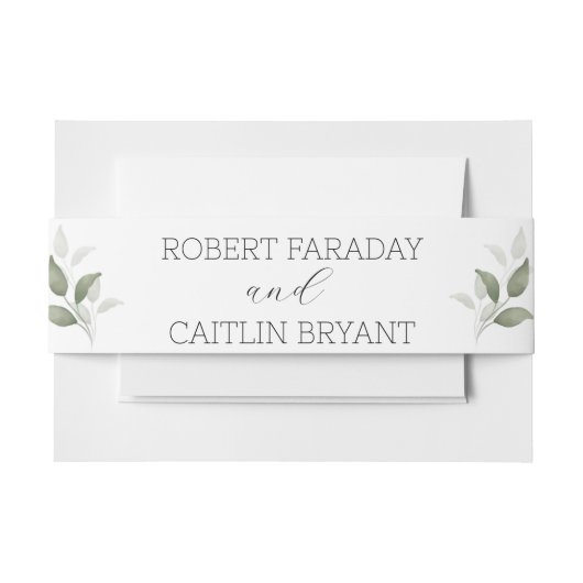 Bandeau De Faire-part Mariage moderne verdure (Devant Example)