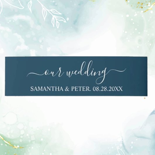 Bandeau De Faire-part Mariage moderne vert Relaxé