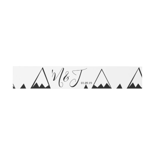 Bandeau De Faire-part Mariage Monochrome Mountain Tops (Plat)
