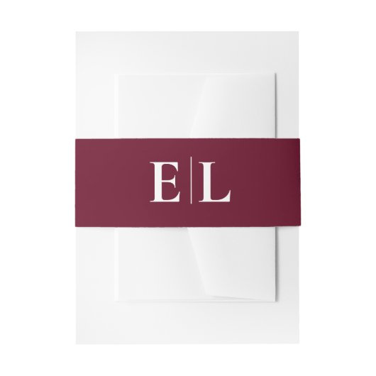 Bandeau De Faire-part Mariage Monogram Bourgogne (Devant example)