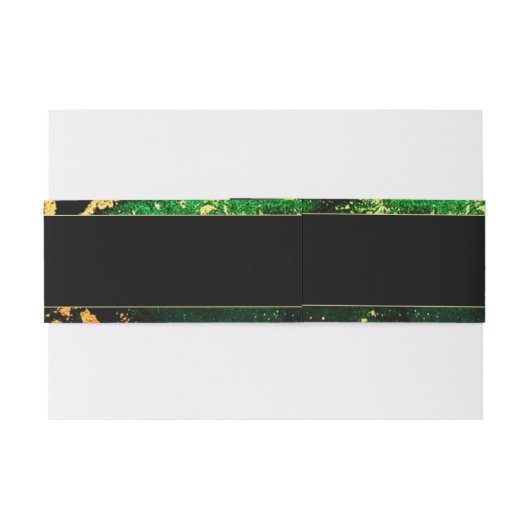 Bandeau De Faire-part Mariage monogramme Black Green Gold (Dos exemple)