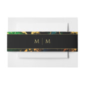 Bandeau De Faire-part Mariage monogramme Black Green Gold (Devant Example)
