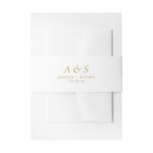 Bandeau De Faire-part Mariage Monogramme blanc et or (Devant example)