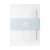 Bandeau De Faire-part Mariage monogramme bleu clair classique (Devant example)